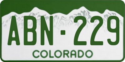 CO license plate ABN229