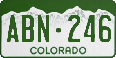 CO license plate ABN246