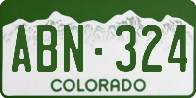 CO license plate ABN324