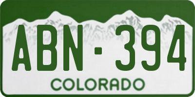CO license plate ABN394