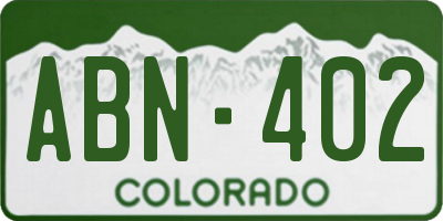 CO license plate ABN402