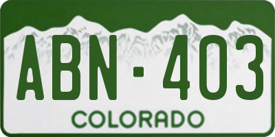 CO license plate ABN403
