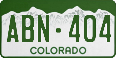 CO license plate ABN404