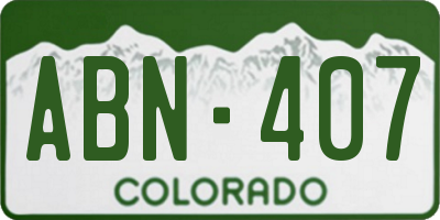 CO license plate ABN407