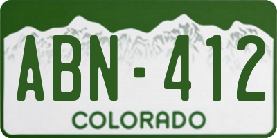 CO license plate ABN412