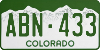 CO license plate ABN433