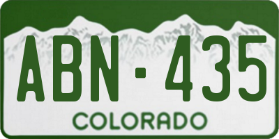 CO license plate ABN435