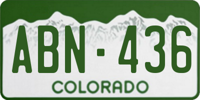 CO license plate ABN436