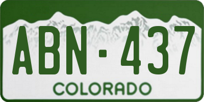 CO license plate ABN437