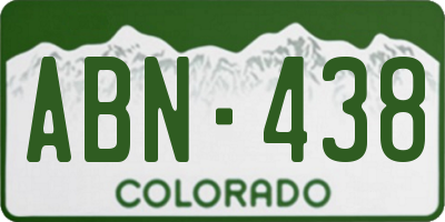 CO license plate ABN438