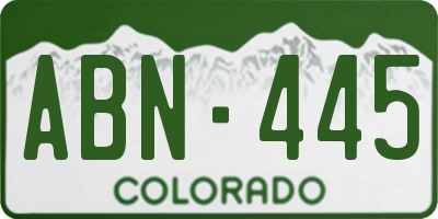 CO license plate ABN445