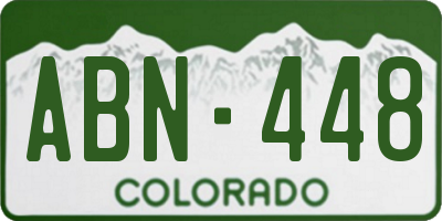 CO license plate ABN448