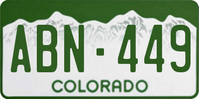 CO license plate ABN449