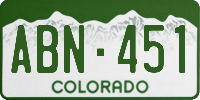 CO license plate ABN451