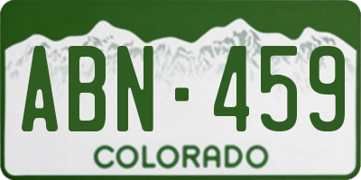 CO license plate ABN459