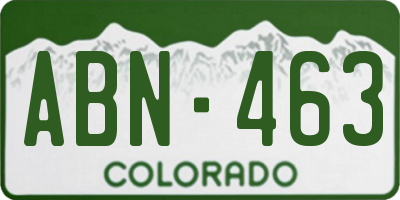 CO license plate ABN463