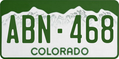 CO license plate ABN468