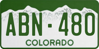CO license plate ABN480
