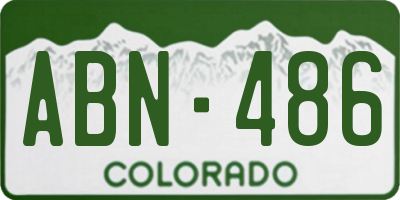 CO license plate ABN486