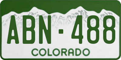 CO license plate ABN488