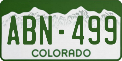 CO license plate ABN499
