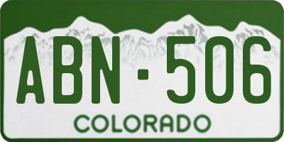 CO license plate ABN506