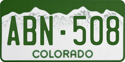 CO license plate ABN508