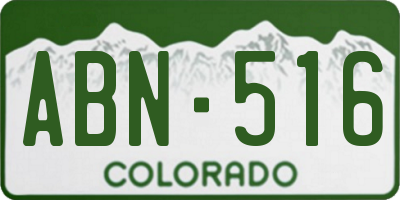 CO license plate ABN516