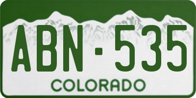 CO license plate ABN535