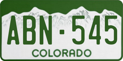 CO license plate ABN545