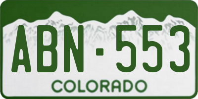 CO license plate ABN553