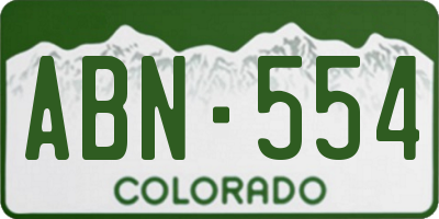 CO license plate ABN554