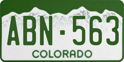 CO license plate ABN563