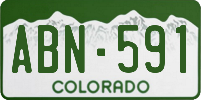 CO license plate ABN591