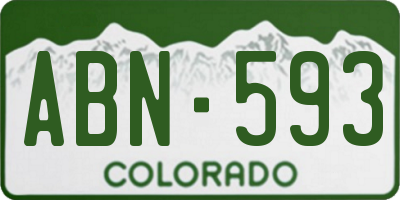 CO license plate ABN593
