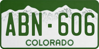 CO license plate ABN606