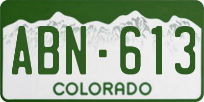 CO license plate ABN613