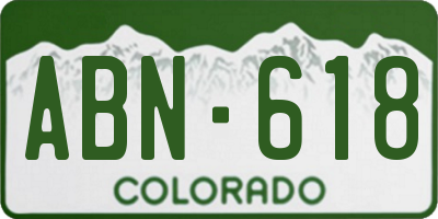 CO license plate ABN618