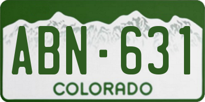CO license plate ABN631