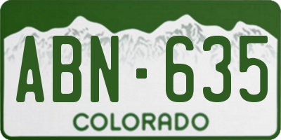 CO license plate ABN635