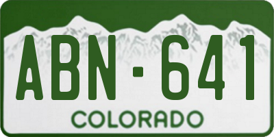 CO license plate ABN641