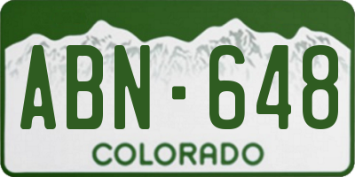 CO license plate ABN648
