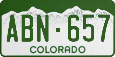 CO license plate ABN657