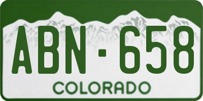 CO license plate ABN658