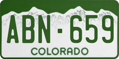 CO license plate ABN659