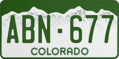 CO license plate ABN677