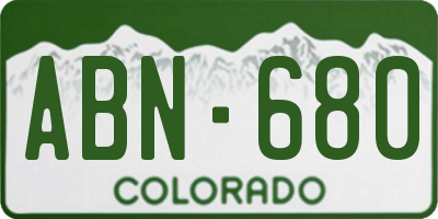 CO license plate ABN680