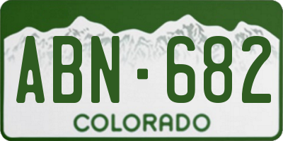 CO license plate ABN682