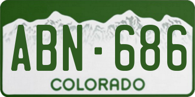 CO license plate ABN686