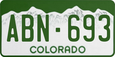 CO license plate ABN693